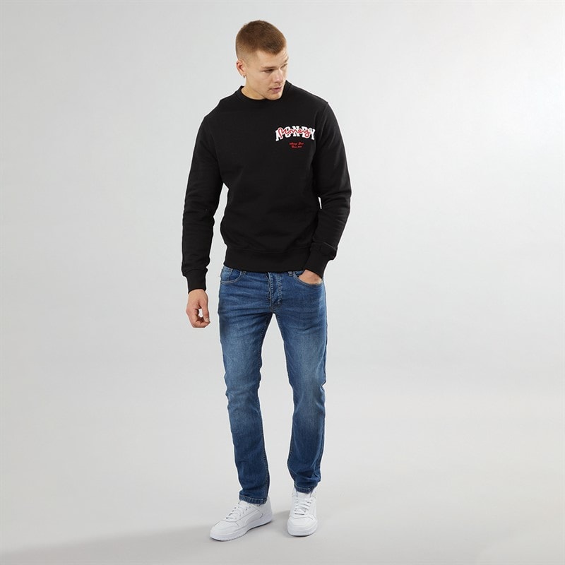 Money Mens Ape Print Jeans Mid Wash - Image 4