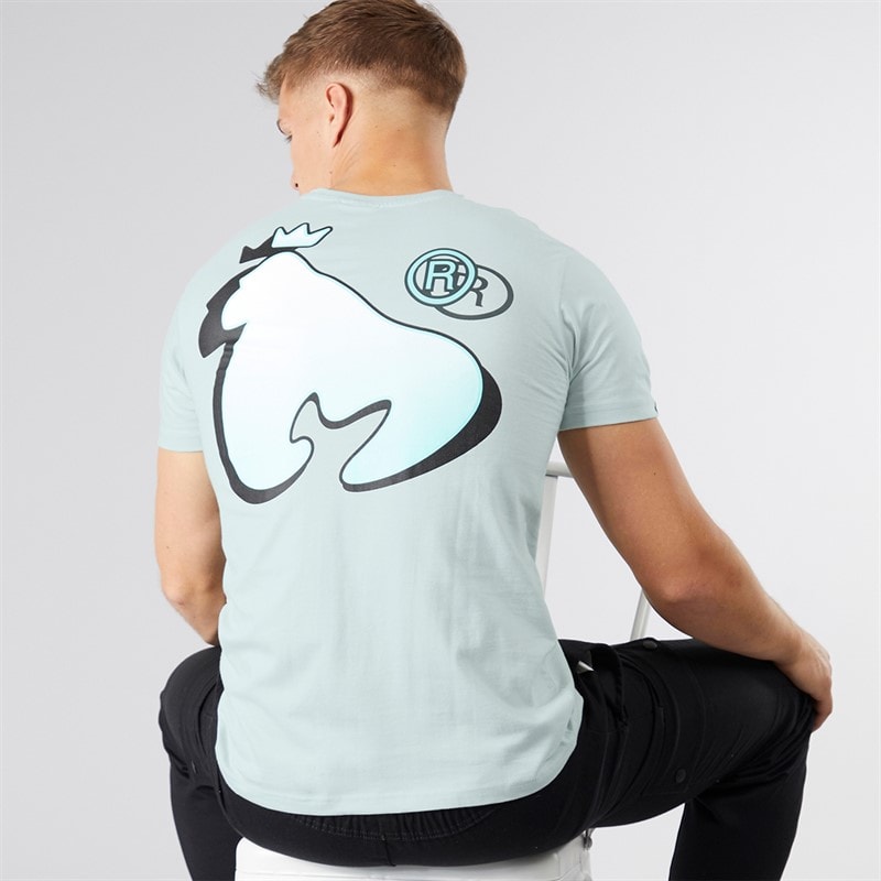 Money Mens Sticker T-Shirt Baby Blue - Image 1