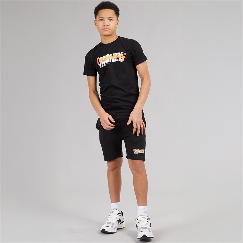 Money Boys Double Money T-Shirt And Shorts Set Black - Image 4
