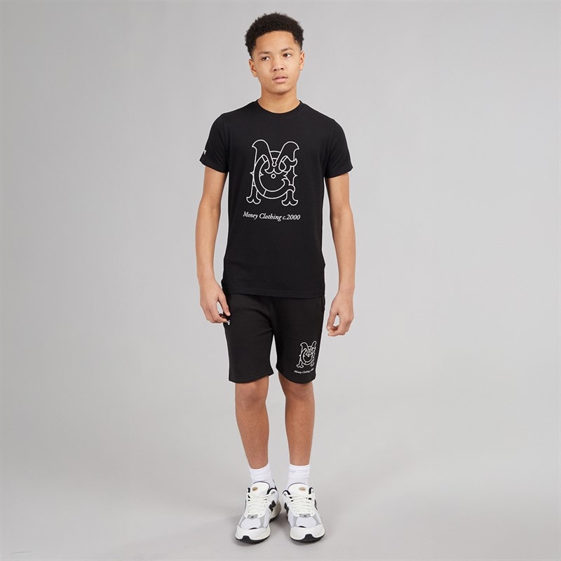 Money Boys Crest Logo T-Shirt And Shorts Set Black - Image 4