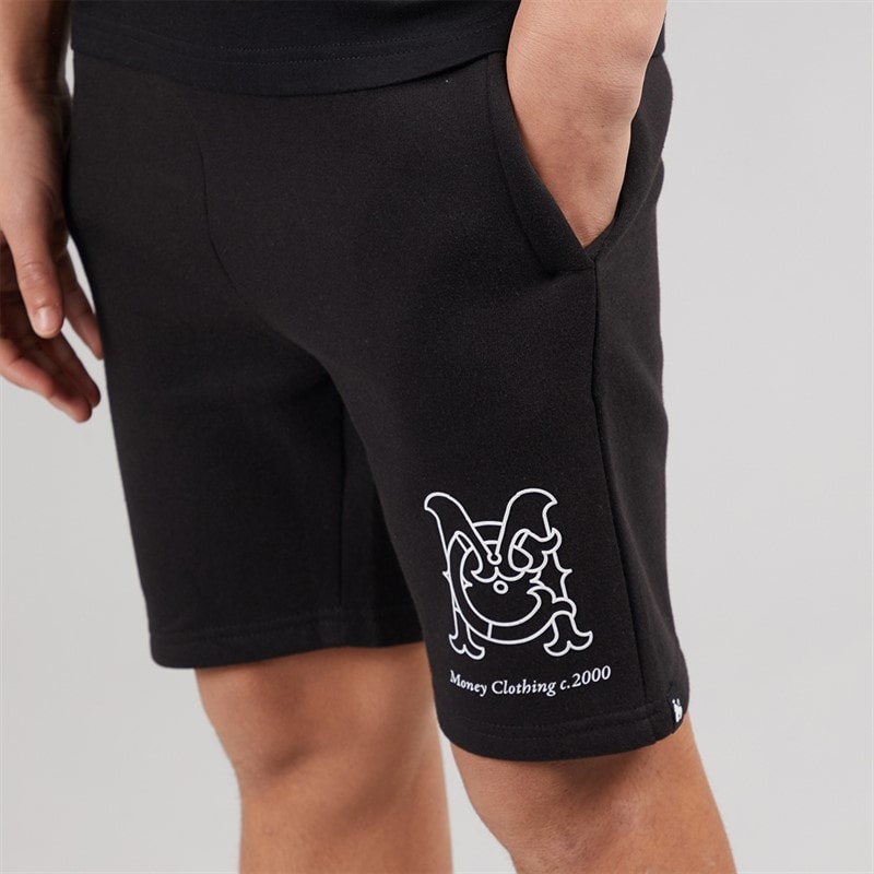 Money Boys Crest Logo T-Shirt And Shorts Set Black - Image 5