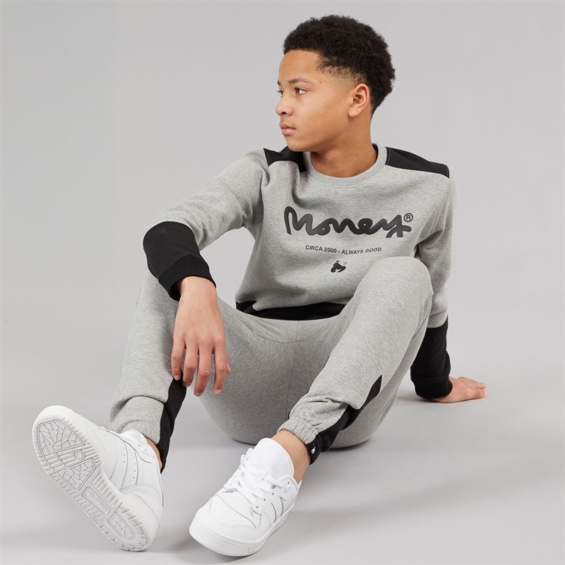 Money Boys Chop Sig Player Crew Tracksuit Grey - Image 1