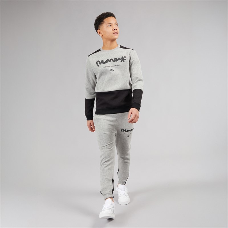 Money Boys Chop Sig Player Crew Tracksuit Grey - Image 4