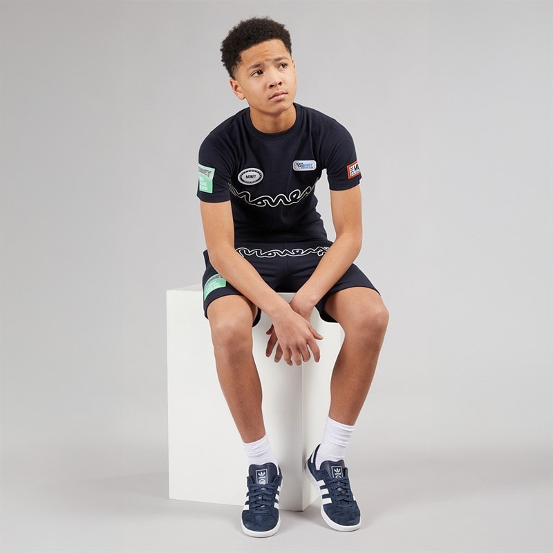 Money Boys Patch T-Shirt And Shorts Set Navy - Image 4