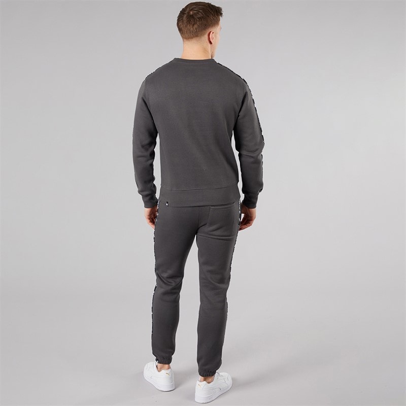 Money Mens Tape Crew Tracksuit Charcoal - Image 2