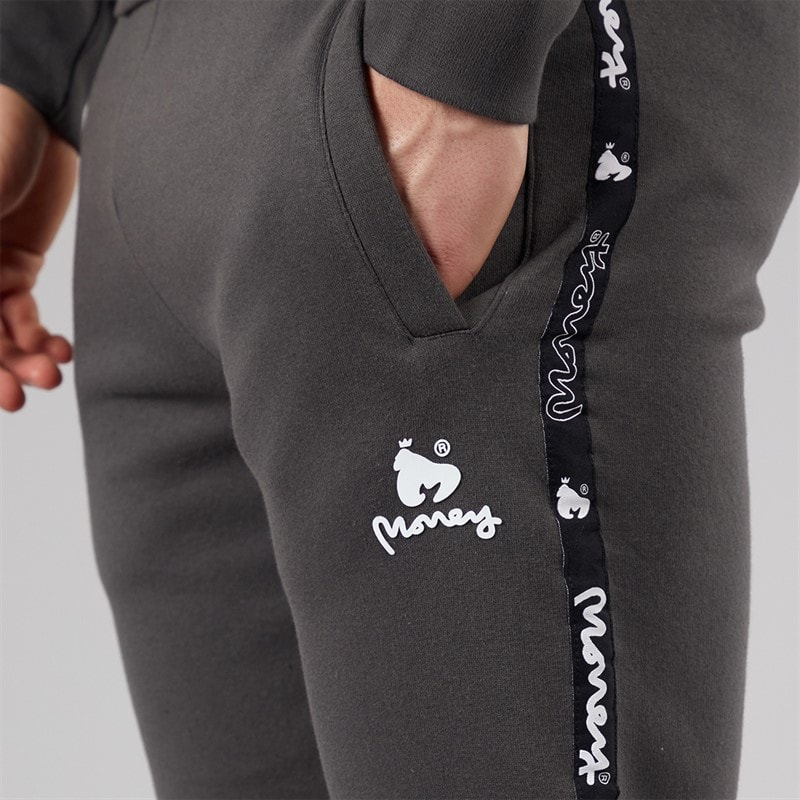 Money Mens Tape Crew Tracksuit Charcoal - Image 5