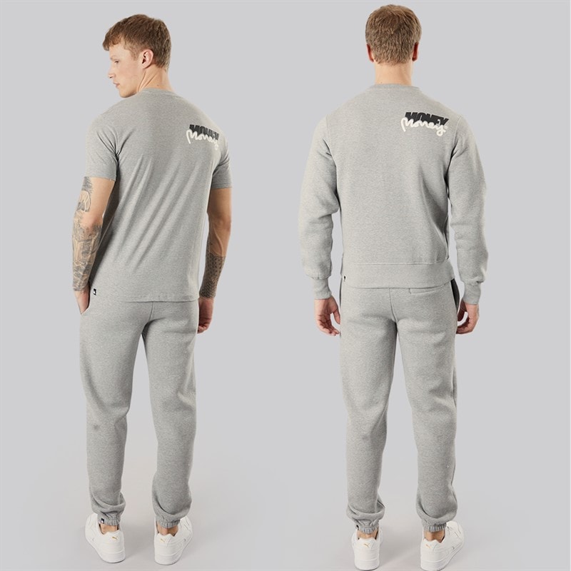 Money Mens Tracksuit And T-Shirt Three Pack Set Grey Melange - Image 2