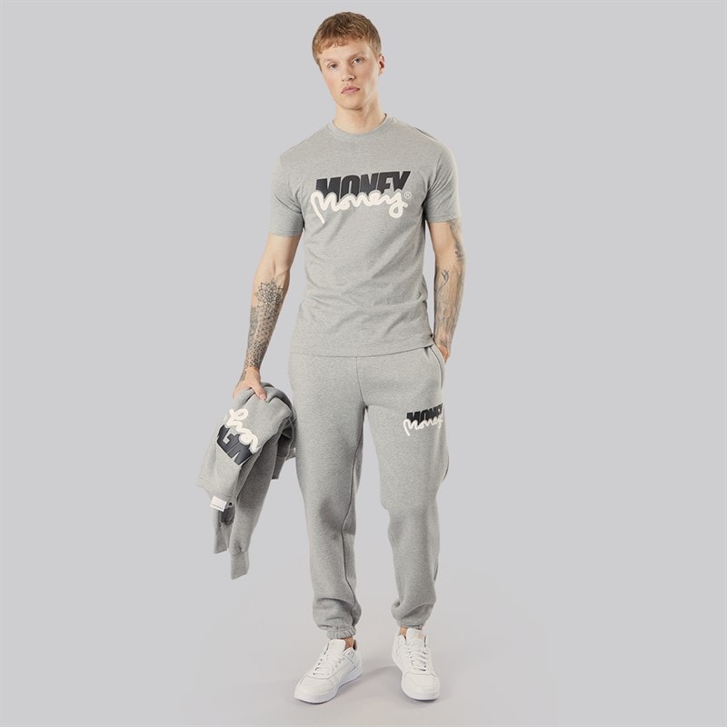 Money Mens Tracksuit And T-Shirt Three Pack Set Grey Melange - Image 3