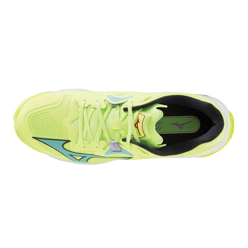 Mizuno Mens Wave Lightning Z8 Court Shoes Mizuno Neo Lime/Black/Splish Splash - Image 4