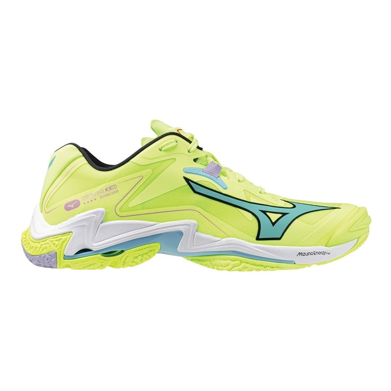 Mizuno Mens Wave Lightning Z8 Court Shoes Mizuno Neo Lime/Black/Splish Splash - Image 5