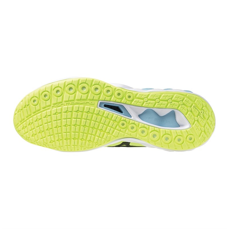 Mizuno Mens Wave Luminous 3 Court Shoes Mizuno Neo Lime/Black/Splish Splash - Image 2