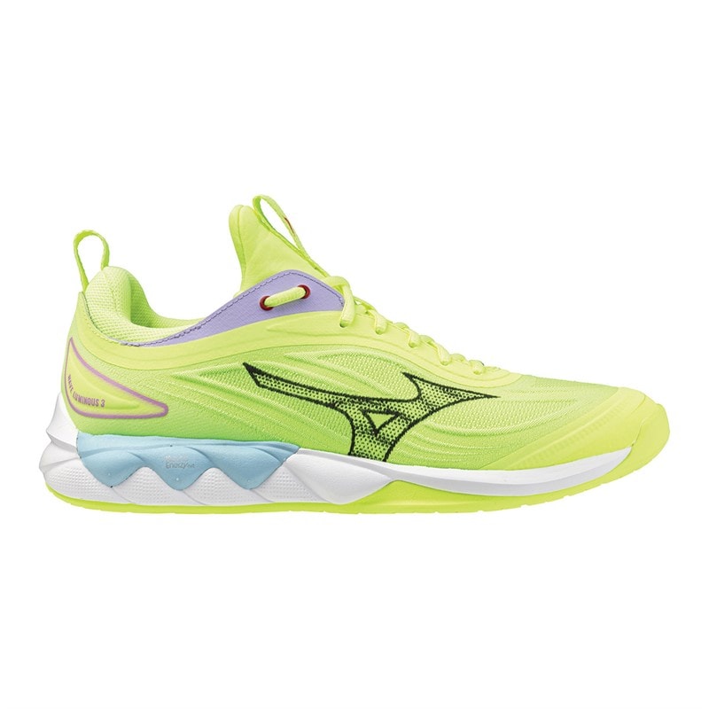 Mizuno Mens Wave Luminous 3 Court Shoes Mizuno Neo Lime/Black/Splish Splash - Image 5