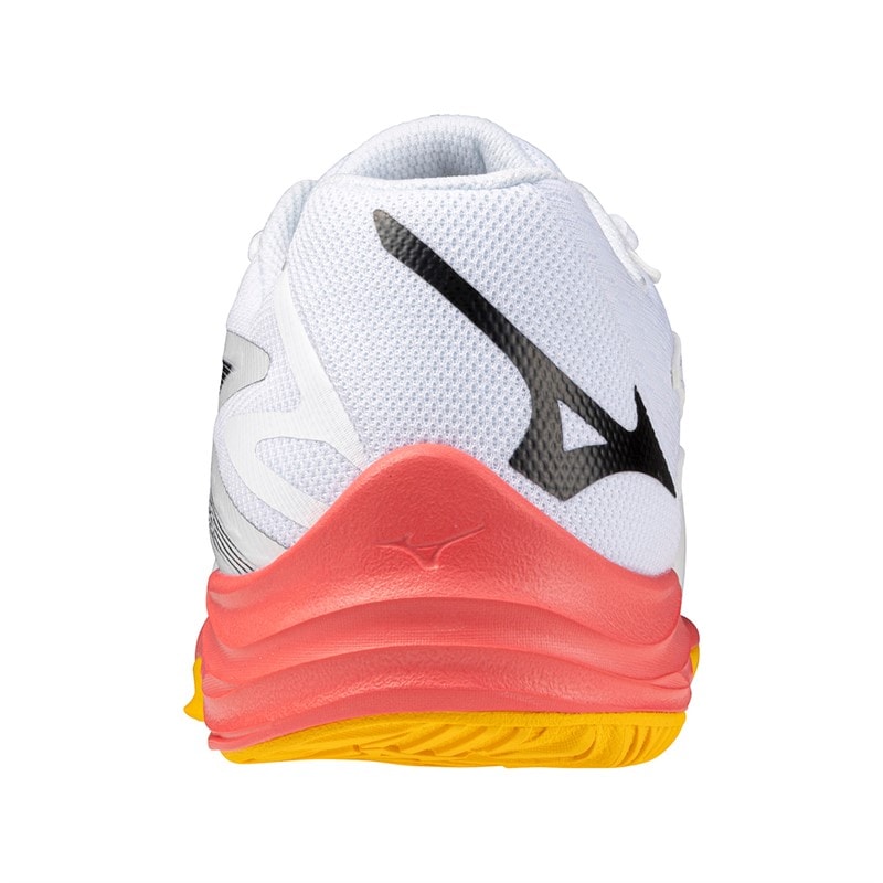 Mizuno Junior Boys Lightning Star Z7 Indoor Court Shoes White/Fiery Coral 2/Citrus - Image 3