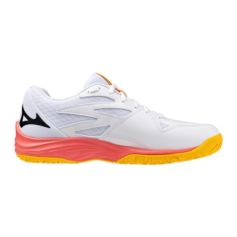Mizuno Junior Boys Lightning Star Z7 Indoor Court Shoes White/Fiery Coral 2/Citrus - Image 5