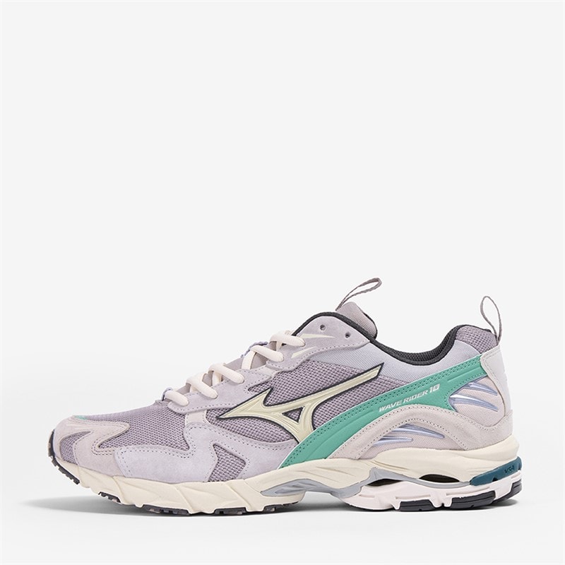 Mizuno Wave Rider 10 Trainers Opal Gray/Pristine/Creme De Menthe - Image 1