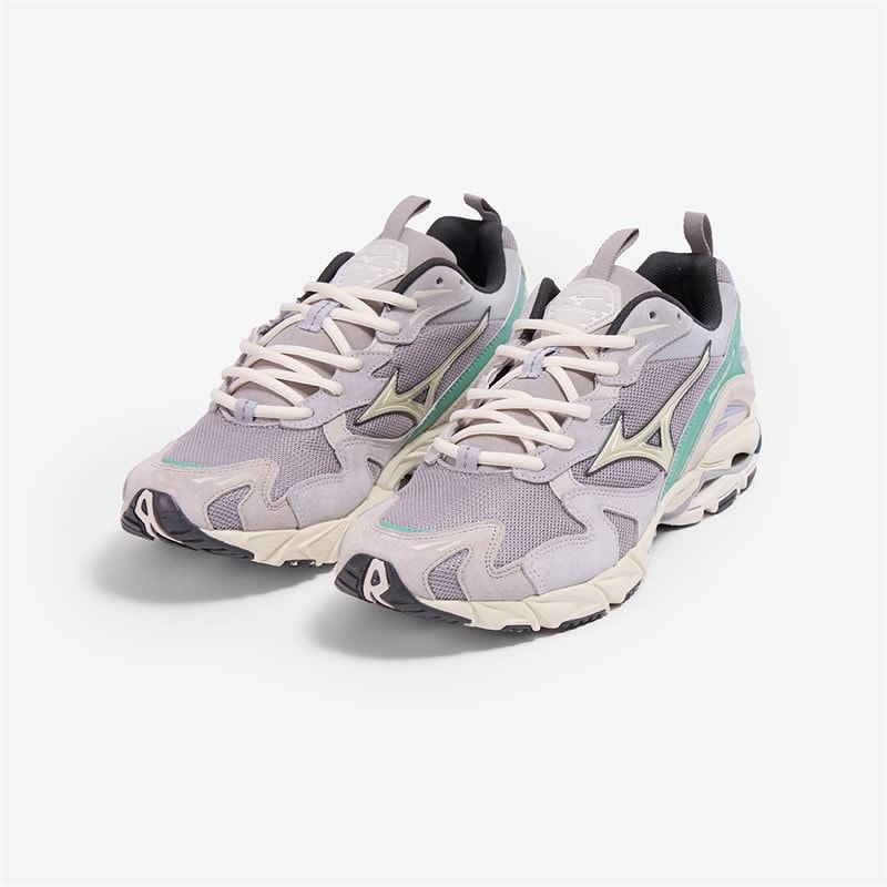 Mizuno Wave Rider 10 Trainers Opal Gray/Pristine/Creme De Menthe - Image 2