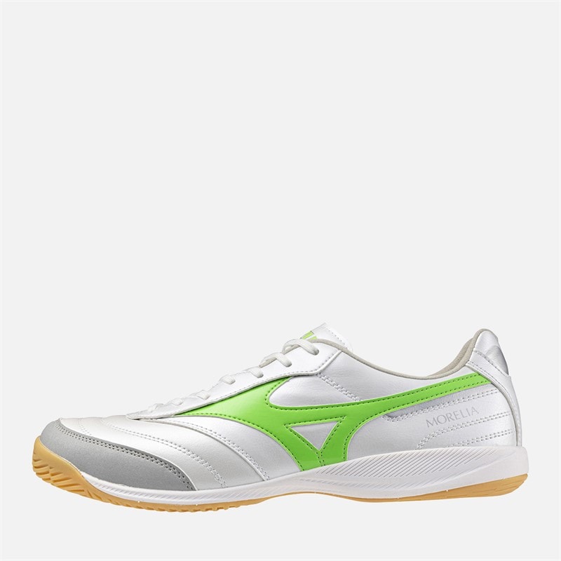 Mizuno Mens Morelia Sala Elite In Indoor Sala Football Boots White/Neon Green/Galaxy Silver - Image 1