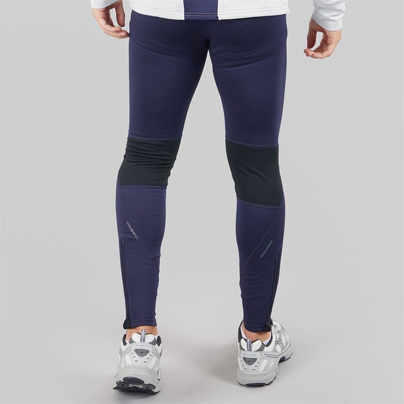 Mizuno Mens Active Warmalite Long Running Tight Leggings Baritone Blue - Image 2