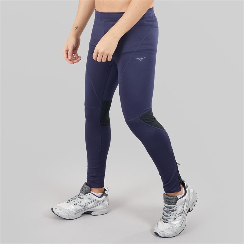 Mizuno Mens Active Warmalite Long Running Tight Leggings Baritone Blue - Image 3