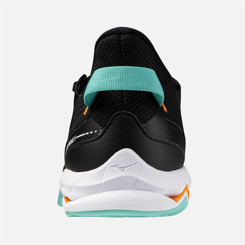 Mizuno Mens Wave Mirage 5 Indoor Court Shoes Black/Tangelo/Ice Green - Image 3