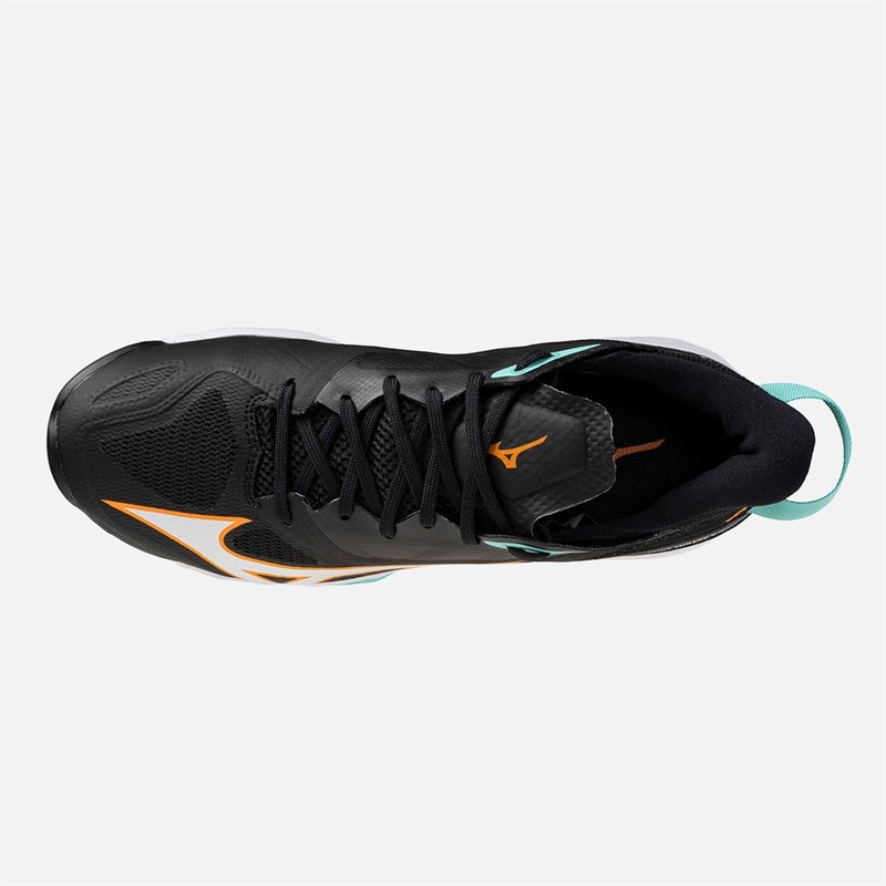Mizuno Mens Wave Mirage 5 Indoor Court Shoes Black/Tangelo/Ice Green - Image 4