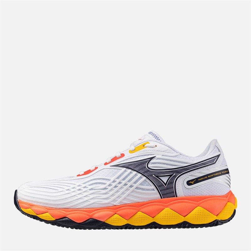 Mizuno Mens Wave Enforce Tour 2 CC Clay Court Tennis Shoes White/Baritone Blue/Fiery Coral - Image 1