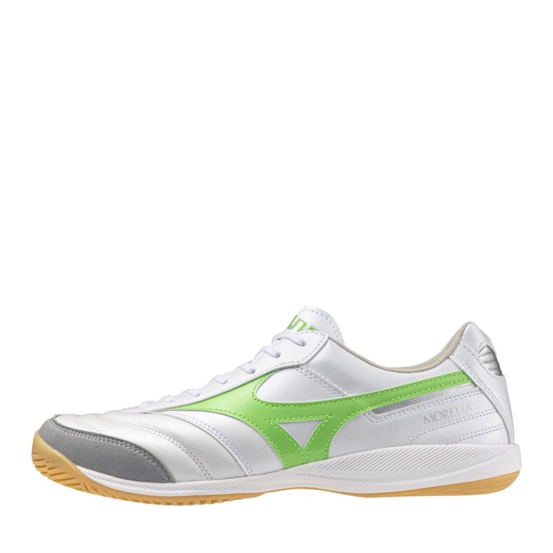 Mizuno Mens Morelia Sala Elite IN Indoor Sala Football Boots White/Neon Green/Galaxy Silver - Image 1
