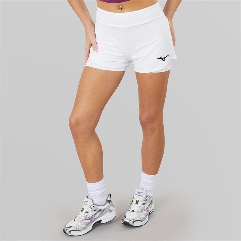 Mizuno Womens Flex Tennis Shorts White - Image 3