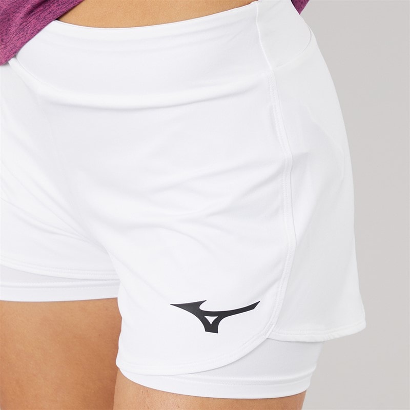 Mizuno Womens Flex Tennis Shorts White - Image 5