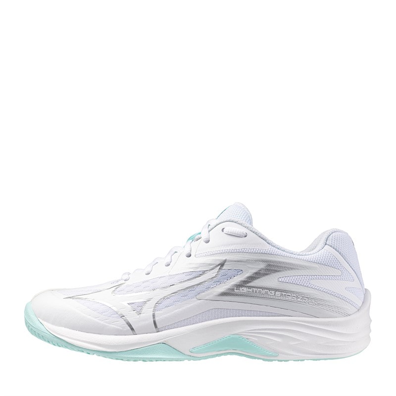 Mizuno Junior Boys Lightning Star Z7 Indoor Court Shoes White/Blue Tint - Image 1