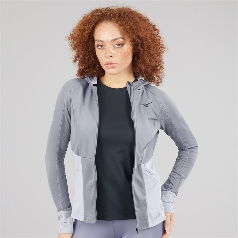 Mizuno Womens Active Warmalite Hybrid Running Jacket Quicksilver - Image 1