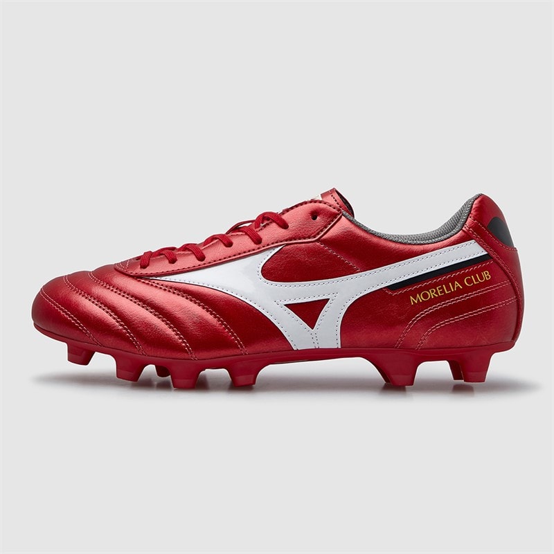 Mizuno Mens Morelia II Club FG Firm Ground Football Boots Morelia 40Th Red/White/Black - Image 2