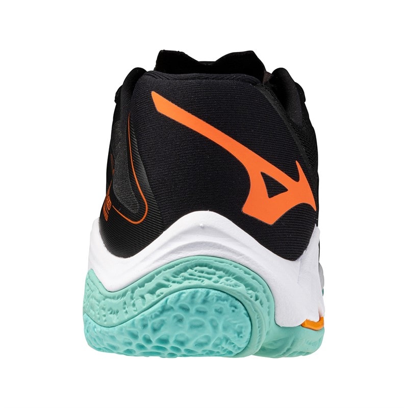 Mizuno Mens Wave Lightning Z8 Indoor Court Shoes Black/Tangelo/Ice Green - Image 3