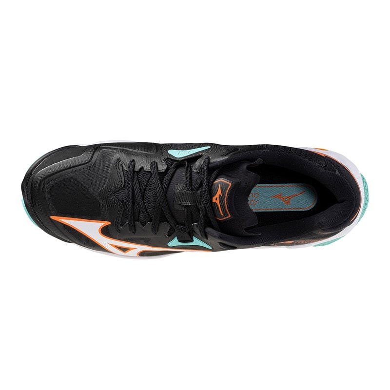 Mizuno Mens Wave Lightning Z8 Indoor Court Shoes Black/Tangelo/Ice Green - Image 4