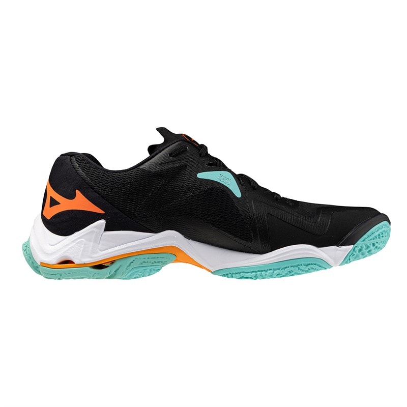 Mizuno Mens Wave Lightning Z8 Indoor Court Shoes Black/Tangelo/Ice Green - Image 5