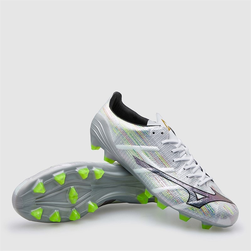 Mizuno Mens Mizuno A II Pro FG Firm Ground Football Boots White/Black Iridescent/Black - Image 1