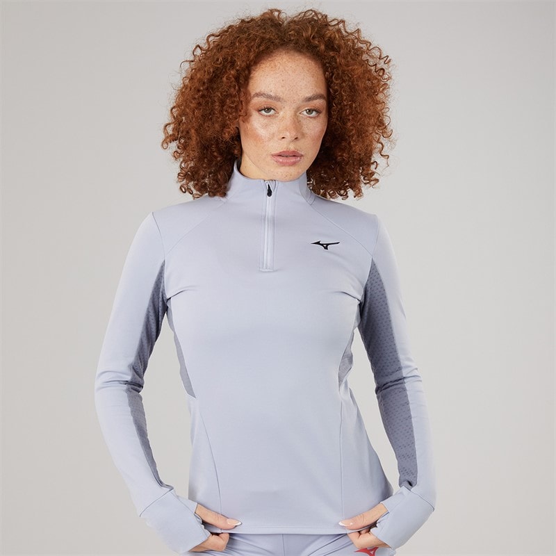 Mizuno Womens Active Warmalite 1/2 Zip Running Top Icelandic Blue - Image 3