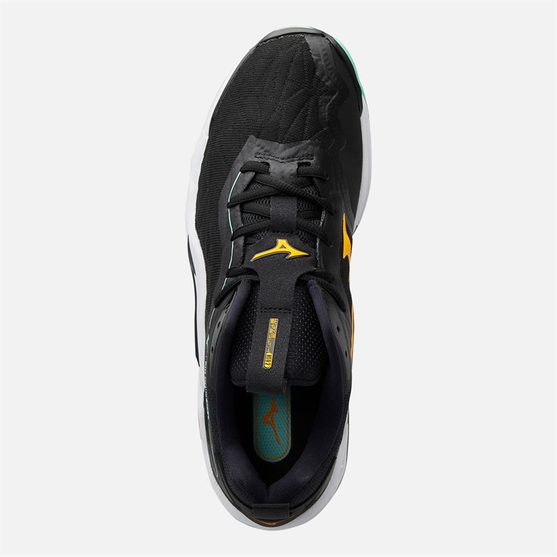 Mizuno Mens Wave Stealth Neo 2 Indoor Court Shoes Black/Tangelo/Ice Green - Image 4
