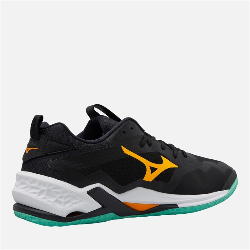 Mizuno Mens Wave Stealth Neo 2 Indoor Court Shoes Black/Tangelo/Ice Green - Image 5
