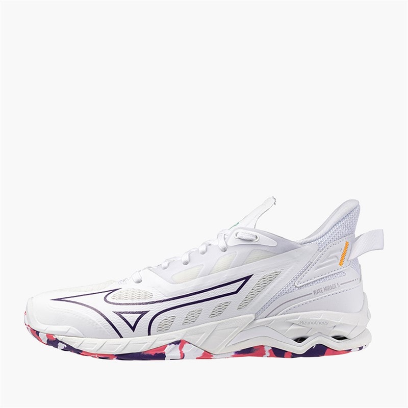 Mizuno Womens Wave Mirage 5 Indoor Court Shoes White/Blue Tint