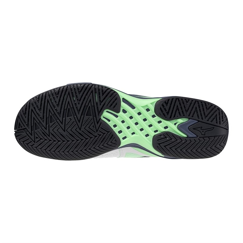 Mizuno Mens Wave Exceed Tour 6 AC All Court Tennis Shoes White/India Ink/Neo Mint - Image 2