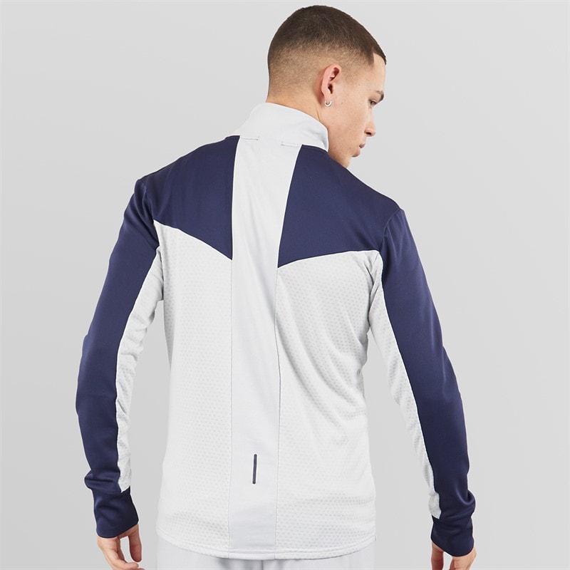 Mizuno Mens Active Warmalite 1/2 Zip Running Top Vapor Silver - Image 2