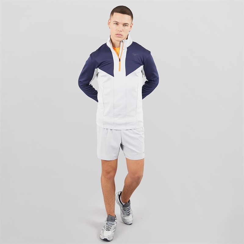 Mizuno Mens Active Warmalite 1/2 Zip Running Top Vapor Silver - Image 4