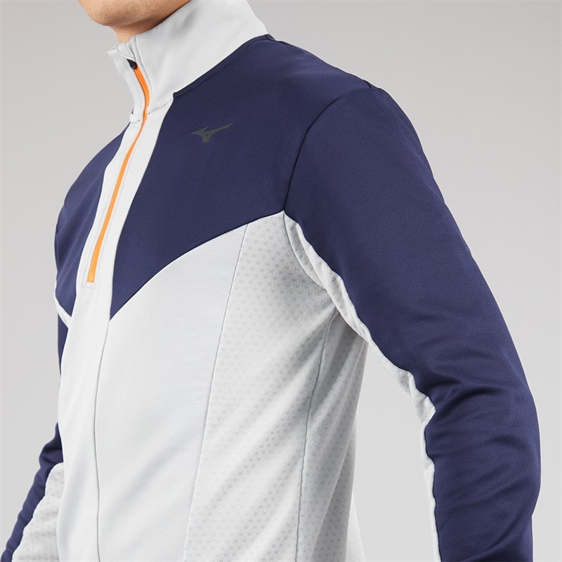 Mizuno Mens Active Warmalite 1/2 Zip Running Top Vapor Silver - Image 5