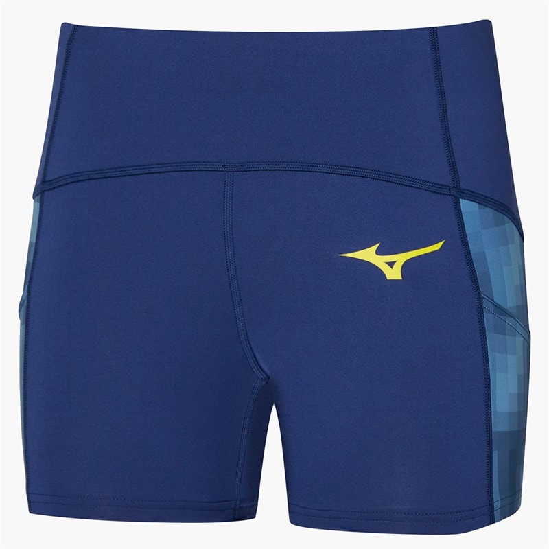 Mizuno Womens Pro 4 Inch Tennis Tight Shorts Bellwether Blue