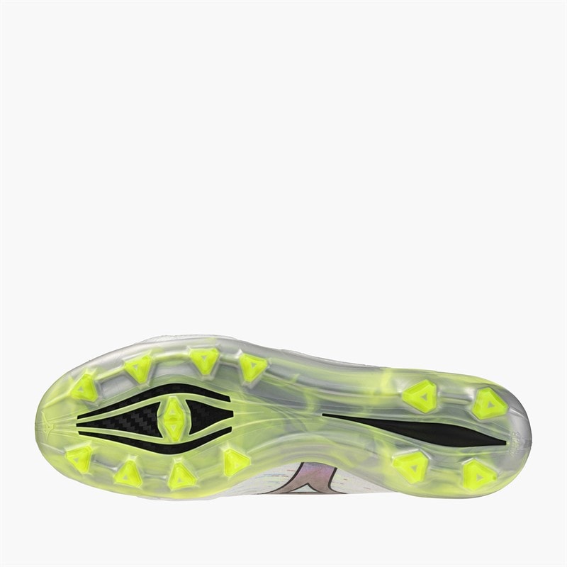 Mizuno Mens Mizuno Αlpha II Elite FG Firm Ground Football Boots White/Black Iridescent/Black - Image 2