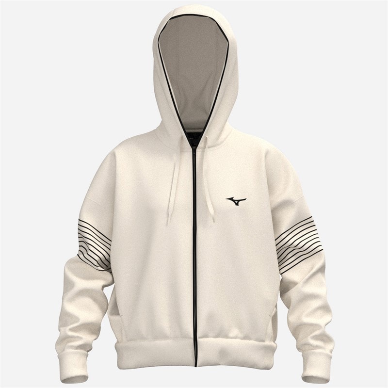 Mizuno Womens Athletics Full Zip Hoodie Pristine - Image 3