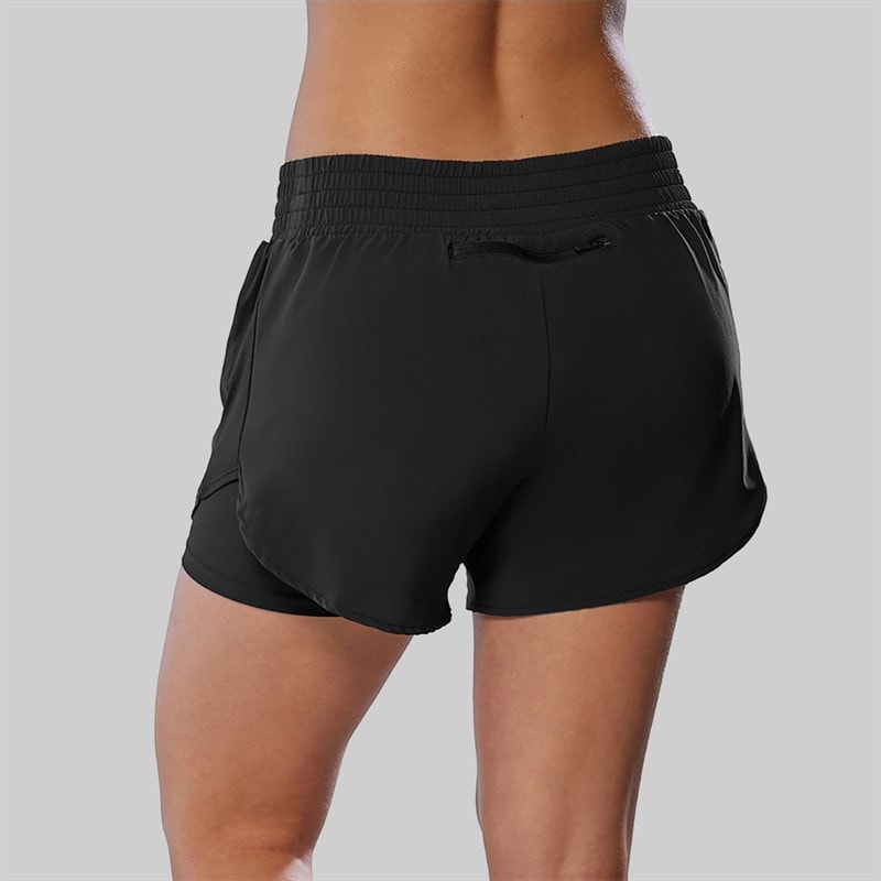 Mizuno Womens 2-In-1 4.5 Inch Running Shorts Black - Image 2