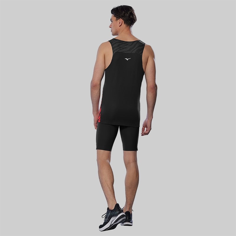 Mizuno Mens Dryaeroflow Graphic Running Tank Oni Red/Oni Blue - Image 2