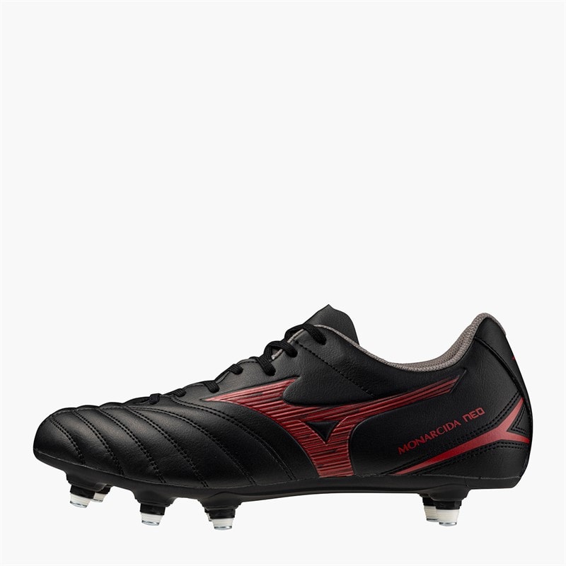 Mizuno Mens Monarcida Neo III Select SG Soft Ground Football Boots Black/Morelia 40Th Red